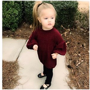 Puffy sleeve sweater